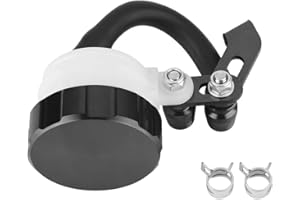 EVGATSAUTO Serbatoio liquido frizione, Cilindri olio universali per moto CNC Serbatoio freno Serbatoio liquido serbatoio frizione anteriore (Blu Nero Argento)(Nero)