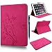 Produktbild iPad 6 Hülle, Yokata iPad Air 2 PU Retro Schutzhülle Magenet Holder Stand Flip Schutz Tasche Lederhülle Etui mit Prägung Narzissen Blumen und Schmetterling Butterfly Motiv Case Wallet mit Aufsteller-Funktion Bookstyle Ledertasche Karten Slot Komplett Schutz Schutzhülle - Rose