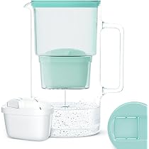 Caraffa Filtrante In Vetro Borosilicato Wessper 3 Litri Con Contatore - Compatibile Con Cartucce Aquaphor/Brita/Dafi, +1 Cartuccia Inclusa, Bianca