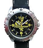 feuer1 FEUERWEHR Edelstahl Uhr, 44 mm, drehbare Lünette, 3 ATM, nickelfrei