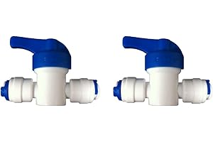The Water Filter Men Lot de 2 robinets en Ligne pour système de Filtre à Osmose Inverse de réfrigérateurs congélateurs LDPE 1/4"