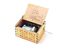 Evelure Carillon in Legno Happy Birthday, Antico, Intagliato a Mano, in Legno, Decorazione per la casa, Idea Regalo per Bambin (E)