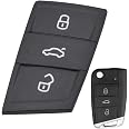XUKEY Custodia per chiave auto in vera pelle a 4 pulsanti per Saab 9-3 93 2003-2009 con portachiavi telecomando auto copertura chiave nero