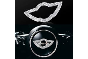 Décoration de Volant de Voiture Bling Bling Accessoires Intérieurs Autocollant Diamant de Logo de Volant Couverture Autocollant de Volant de Strass DIY (Compatible avec Mini Cooper)