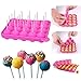 Produktbild Outtybrave Silikon Cake Pop Backform Cake Pop Formen, 20 runde Formen Silikon Lollipop Form Tablett Cake Silikonform für Cupcakes, Süßigkeiten, Gelee und Schokolade, antihaftbeschichtet, Pink