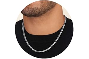 ZHESHY Halskette Herren Silberkette Goldkette Edelstahl/18K Vergoldet Panzerkette Kubanische Venezianierkette Silber Kette Für Männer Jungen Damen Wasserfester Schmuck Geschenk Accessoires Für Herren