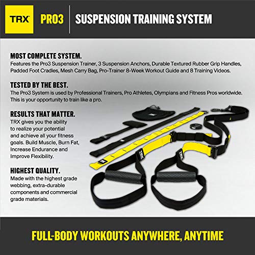 TRX - Entrenador de suspensión para gimnasio, 20.3x20.3x15.2 cm