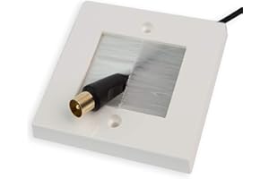 G-PLUG Cable Pass Through Wall Plate Faceplate with Brush – White Single Gang Cover for HDMI, TV, Ethernet, Speaker Wires – Easy to Install, Clean Cable Management Solution