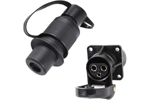 ‎AOHEWEI AOHEWEI 3 Poliger Steckdose 12V Anhänger Stecker 3-Polig Verbinder Abschleppen 3 Wege Männlich und Weiblich LKW Teile Für Elektrische Wohnwagen und anderes Nutzfahrzeug