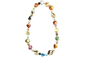 Necklace Multi-coloured Nugget Made With Mother Of Pearl by JOE COOL