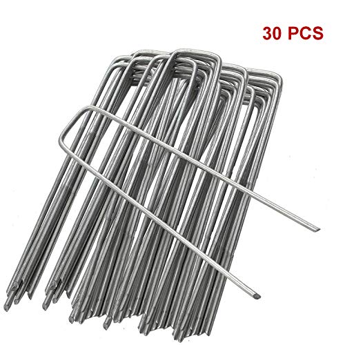 Yeasing Piquets de Fixation pour Jardin Épingles de Jardin Agrafes de Sol pour sécuriser des Tissus Anti Mauvaises Herbes, Molleton, imperméables, Tissus de Paysage ?30 pièce?