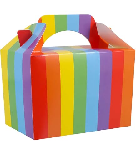 Party Boxes - Childrens Kids Polka or Stripe Picnic Food Loot Treat Gift Box Party Boxes - Childrens Kids Polka or Stripe Picnic Food Loot Treat Gift Box