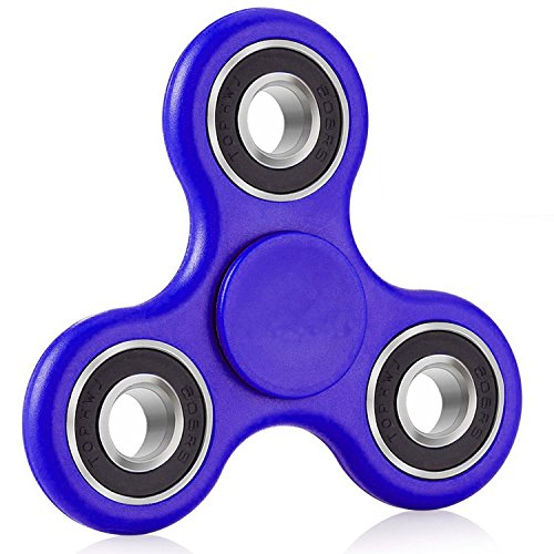 Tri Fidget Hand Spinner Toy, TUOYA Finger Toy Can Continue to Rotate for 1-3 minutes Stress Reducer Perfect for Relieves Anxiety and Boredom Kids & Adults (Blue)