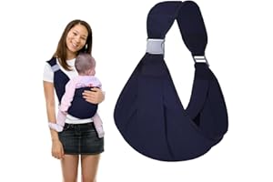 USHXVG 1 PC Baby Carrier, Portable One Shoulder Toddler Carrier, Breathable Baby Carrier, Adjustable Shoulder Straps, Safe Newborn Carrier for Carrying Newborn Out and About (Navy Blue)