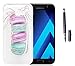 Produktbild Samsung Galaxy A5(2017)/A5(2017) Duos Neu Design Hülle mit Panzerglas,ISENPENK Ultra Slim Silikon Soft TPU Cool Modisch Pattern Case,Schöne Einfache Outdoor Crystal Clear Transparent Wasserdicht Shockproof Anti Slip Stoßfest Protection Durchsichtig Handyhülle,Thin Silicon Cover Bumper Schutzhülle Tasche für Samsung Galaxy A5(2017)/A5(2017) Duos 5.2Zoll[macaron]+Schwarz kapazitive Feder