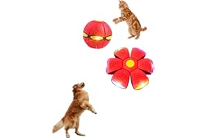 AUZAA Interactive Dog Ball Toys, Pet Magic Rolling Ball, Magic Flying Saucer Ball,Dog Cat Interactive Funny Toys, Moving Bouncing Ball pet Puzzle Toy, to Keep Our Furry Friend Happy and Energized.(6 lights)