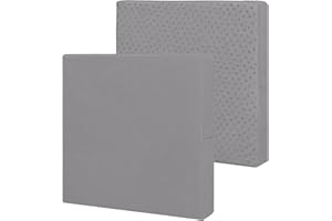 Easy-Going Waterproof Patio Cushion Covers 24x24x4 inch 2 Pack Replacement Non-Slip Outdoor Seat Cushion Slipcover with Zipper. Gray