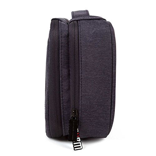 BAIGIO Unisex Nylon Tragbare Reisetasche Praktische Handtasche mit Doppelschicht Tasche Reisetasche für Electronisches Zubehöre Organizer Case Tasche Zubehör - 2
