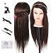 TopDirect 22" 35% Real Hair Training Head Hairdressing Mannequin Head Doll Cosmetology Mannequin Manikin Practice Head Model with Clamp Holder