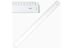 GRAPHOPLEX Regle 50 cm Transparente Biseautée avec Bosselage - Graduations Antireflets - Outil de Précision Dessin Technique et Études - Matériel Rigide Tracé Professionnel, Scolaire