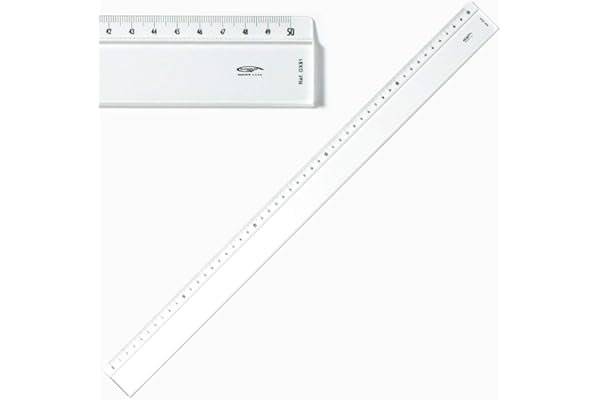GRAPHOPLEX Regle 50 cm Transparente Biseautée avec Bosselage - Graduations Antireflets - Outil de Précision Dessin Technique et Études - Matériel Rigide Tracé Professionnel, Scolaire