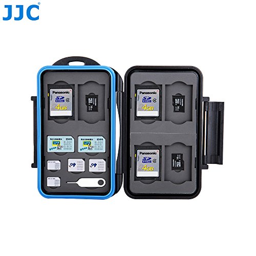 JJC Multi Memory Card Case MC-STM18 Speicherkarten Schutzbox für 6 x SD, 6 x Micro SD, 2 x SIM, 2 x Micro SIM, 2 x Nano SIM Cards – extreme Wasserdicht und Stoßfest Box Safe Tasche Etui Aufbewahrungsbox Hülle - 2