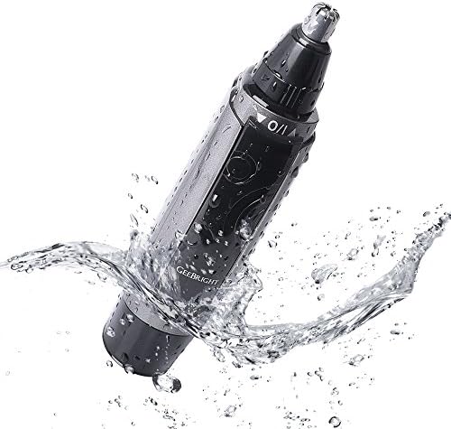 Nose & Ear Hair Trimmer, Geebright Electric Nose Hair Clipper with Waterproof Three-Dimension Stainless Steel Rotation Blade, LED Light, Battery-Operated, Grooming Tool for Men and Women