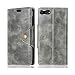 Produktbild NTakia Huawei Honor 10 Hülle,Flip Case Schutzhülle Retro PU Lederhülle Premium Magnetverschluss Wallet Deckel mit Kartensteckplätze Tasche für Huawei Honor 10 - Grau