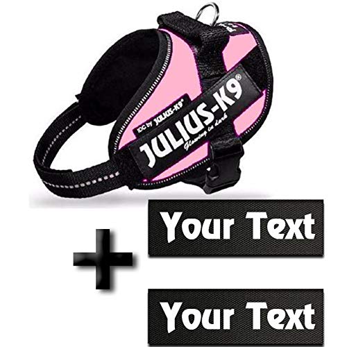 Canicaprice - Arnés Julius K9 Power IDC Rosa + 2 Etiquetas Personalizables