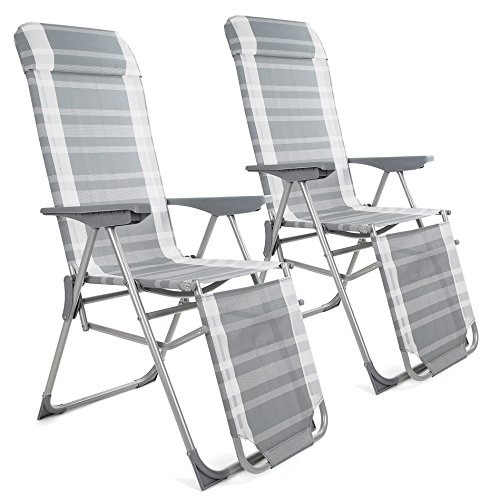 Amazon.de: ESTEXO 2 x Klappliegestuhl mit Armlehne, Klappstuhl