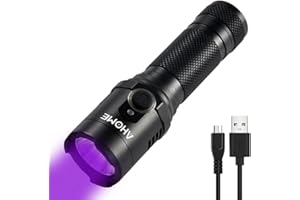 AHOME V1 Torcia UV [Base magnetica] e [USB ricaricabile] Lampada LED a 10W 395nm Ultravioletti, Scorpion Finder e rilevatore di urina per animali domestici con batteria 3000mAh e cavo di ricarica