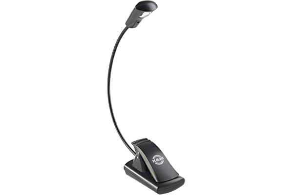 K&M 12241 Lampe pour pupitre à musique LED FlexLight Schwarz - fixation par clip - col de cygne flexible, luminosité 800 Lux