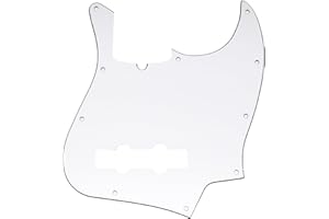 Musiclily Pro 10 Löcher J Bass Pickguard Schlagbrett für 4-Saiter American Jazz Bass, 3 lagig Weiß