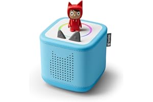 Tonies Toniebox 2 Caja de historia para niños, música y juegos, 1 a 9 años, escucha, aprende, mejilla, resistente y fácil de usar, 1 figura de Rubia, azul cielo