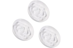 PTOBER Comedero Gato Antivoracidad de Melamina - Juego de 3 Cuencos para Gatos de Alimentación Lenta - Serie Pastel - Apto para lavavajillas - Blanca