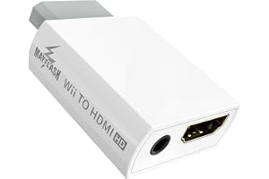 May Flash Wii till HDMI-omvandlare 1080P för Full HD-enhet, Wii HDMI-adapter med 3,5 mm ljuduttag och HDMI-utgång kompatibel med Wii, Wii U, HDTV, bildskärm stöder Wii-visningslägen 720P, NTS
