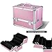 tinkertonk Professional Extra Large Space Aluminium Beauty Cosmetic&Makeup Case Toiletry Storage Nail Hairdressing Vanity Box Valentines Day Gift (Pink)