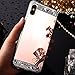 Produktbild Hülle iPhone X,Silikonhülle für iPhone XS,SaKuLa Strass Diamant Spiegel Hülle Mirror Case Silikon Handyhülle für iPhone X iPhone XS, Bling Glitzer Kristall Glänzend Ultra Dünn Schlank Etui Bumper-Style Bumper Premium Crystal Kratzfest Weiche Soft Flex TPU Tasche Handytasche Cover für iPhone X iPhone XS-Strass Roségold