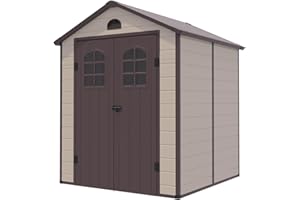 Gardiun Caseta de Resina Alessia A 3,57 m² 188x190x225 cm con Suelo y Ventanas Beige