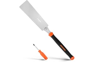 JORGENSEN Sega Giapponese Professionale a Doppio Taglio, con Lama SK5 Sostituibile, Sega a Mano per Legno con Impugnatura Ergonomica in TPE, Perfetta per la Lavorazione del Legno