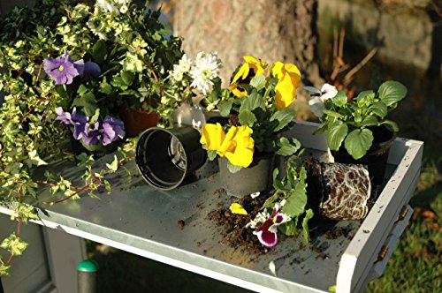 dobar 56215e Schweres Gartengerätehaus mit ausklappbarem Pflanztisch aus massivem Kiefernholz, fertig aufgebaut, 130 x 40 x 185 cm, 35 kg, weiß - 7