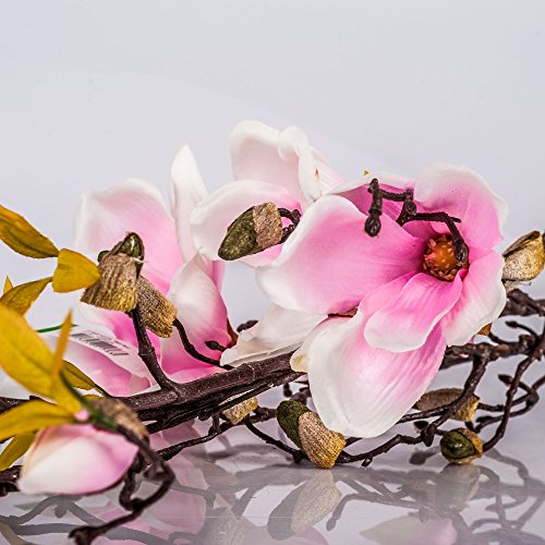 Kunstblume Magnolienzweig LILO, 4 Blüten, Knospen, rosa, 110 cm – Seidenblumen Magnolie / Kunstzweig – artplants - 3