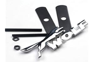 BADGESWELT E455 Wolf 3D Kühlergrill Emblem Zeichen Badge Car Sticker Metall Frontgrill Chrom