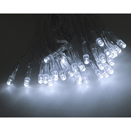 10er LED Batterie Lichterkette für innen Lichtfarbe kaltweiss Kabel transparent - 2