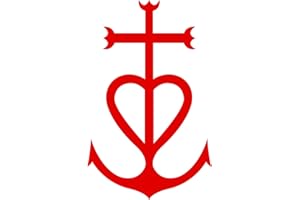 JVM - Autocollant sticker tuning pour voiture, boite à lettre, pc ordinateur portable laptop : (Rouge sur fond transparent., Croix de Camargue 12x12 cm)