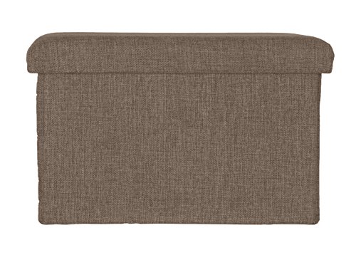 Brand Seller: storage box/foldable stool, storage box, chest with padded lid. Ideal for sitting &ndash; available in different colours and sizes, Fabric, brown, 76x38x38 (rechteckig)