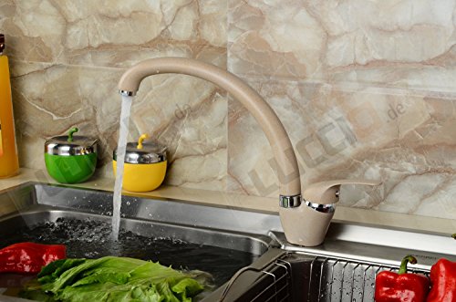 ZXC 4100-8D Granit Qualitäts Einhand Spültisch Mischbatterie Armatur Beige- NEU - 2