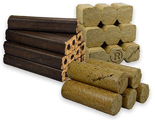 mumba - Probierset insgesamt 30kg Holzbriketts (10kg Eichenbriketts eckig, 10 kg TRIPLEX Holzbriketts und 10kg Nadelholzbriketts rund ohne Loch)