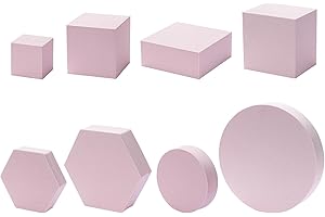 TGUS Foto-Requisiten, Würfel, geometrische Würfel, Foto-Requisiten, Fotografie-Hintergrund, Basteln, Dekoration, Requisiten, Posierender Hintergrund für Schmuck, Kosmetik (Rosa), 8 Stück