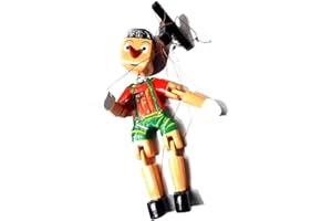 BLUSUPERSHOP ricevi 1 Marionetta CON FILI burattino altezza 25 cm, burattini per teatrino in legno marionetta artigianale burattino,PRESEPE ricevi portachiavi omaggio